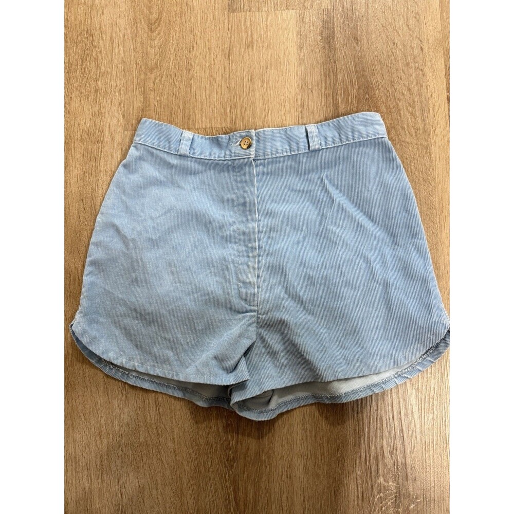 VTG Wrangler Juniors Blue Corduroy Chino Shorts Button Front Regular Fit Size 13